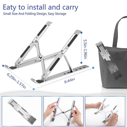 Adjustable Aluminum Laptop Stand — Foldable & Portable