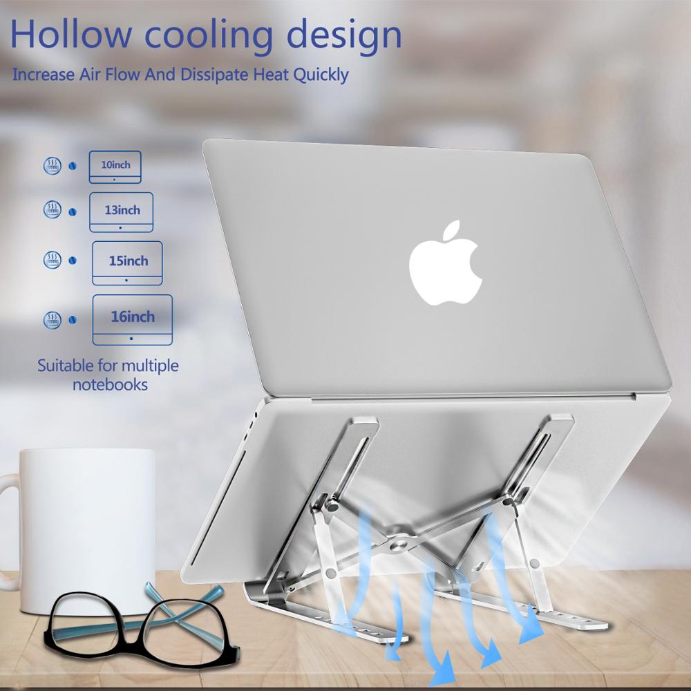 Adjustable Aluminum Laptop Stand — Foldable & Portable